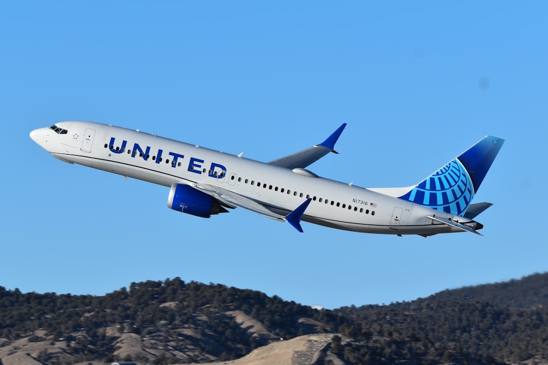 United Airlines airplane ascending for travel guide